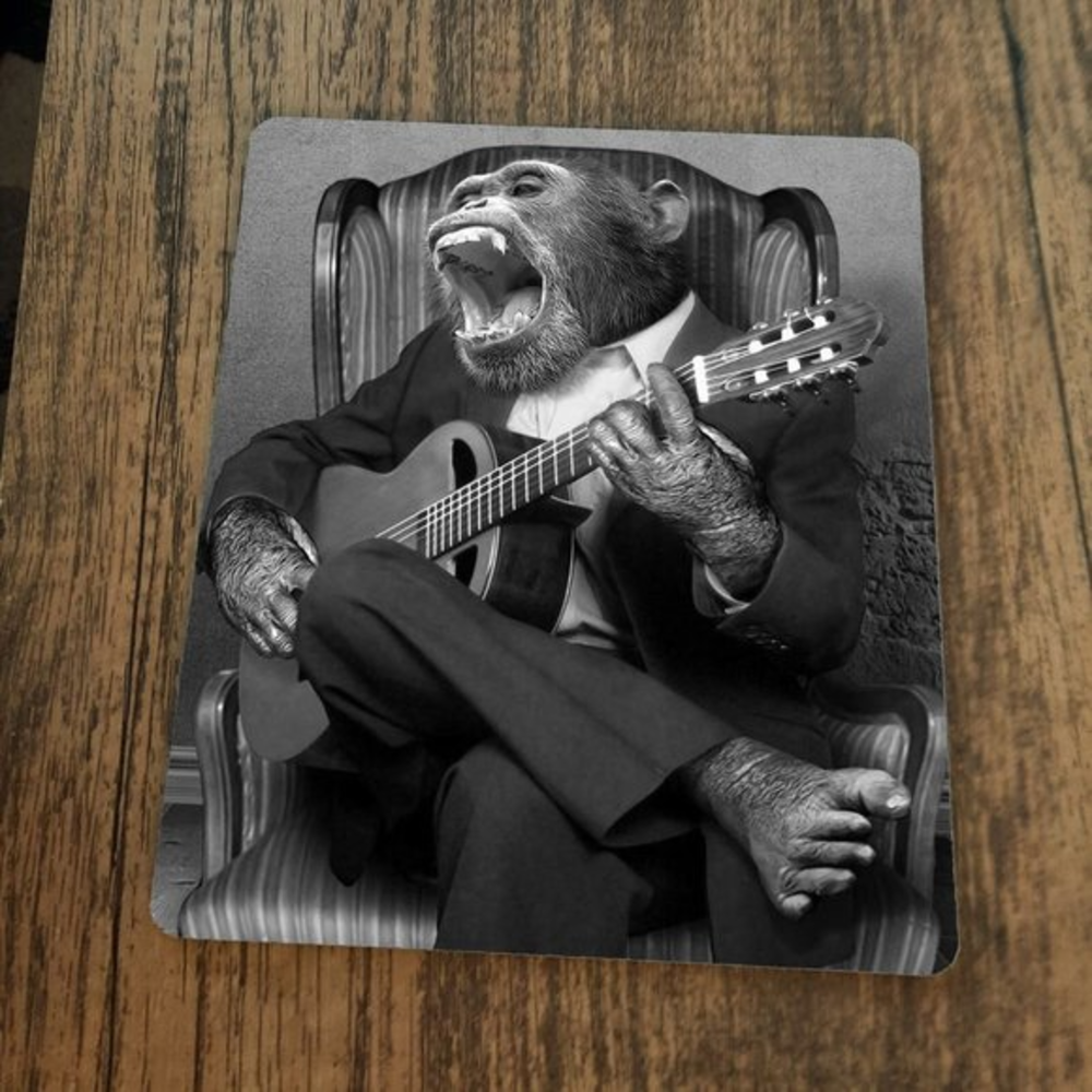 Monkey Playing Banjo Mouse‎ Pad